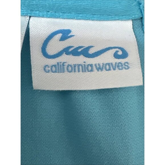 California Waves Juniors XS Bralette Ribbed Knit Swim Top Turquoise NWT - Picture 13 of 15